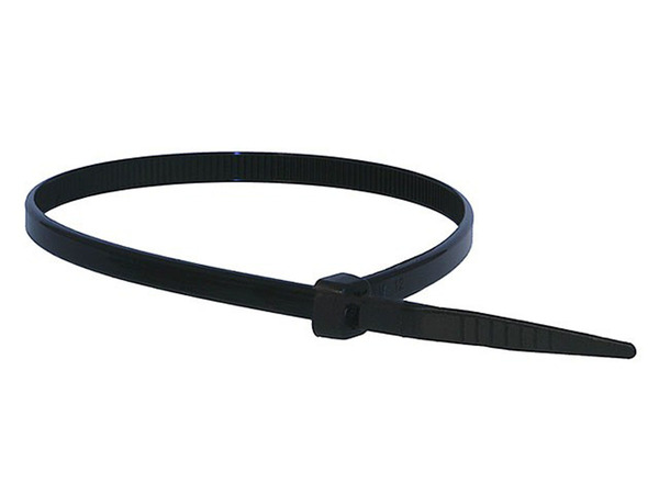 F-50N0800CTMBN-7548 8" HEAVY DUTY CABLE TIE 50# BLACK NYLON WITH MOUNTING HOLE - MARINE GRADE/UV RESISTANT